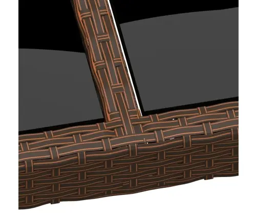 Dārza Galds Ar Stikla Virsmu, Brūns, 200X150X75 Cm Rotangpalma Vidaxl