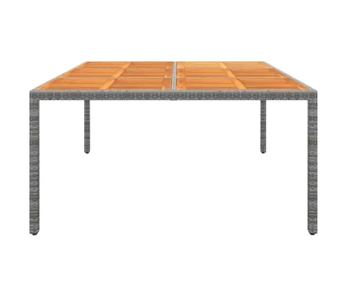 Dārza Galds, 200X150X75Cm, Akācijas Koks, Pelēka Pe Rotangpalma Vidaxl