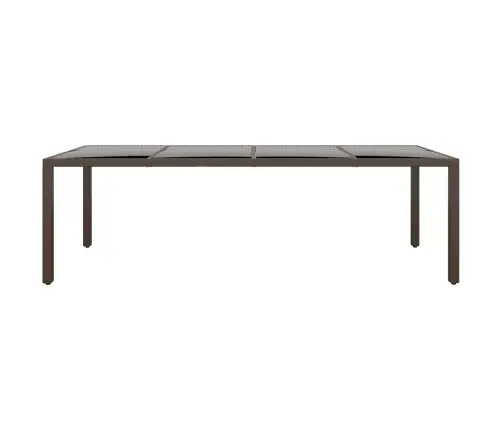 Sodo Stalas Su Stikliniu Stalviršiu, Rudas, Poliratanas