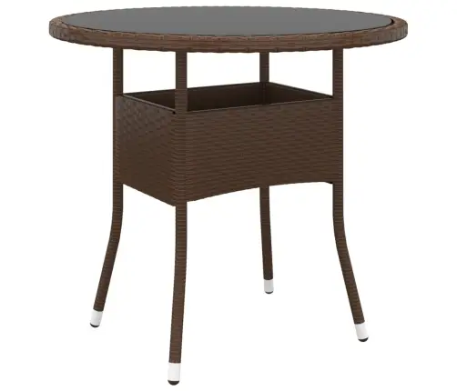 Aialaud, Ø80X75 cm Karastatud Klaas Ja Polürotang, Pruun