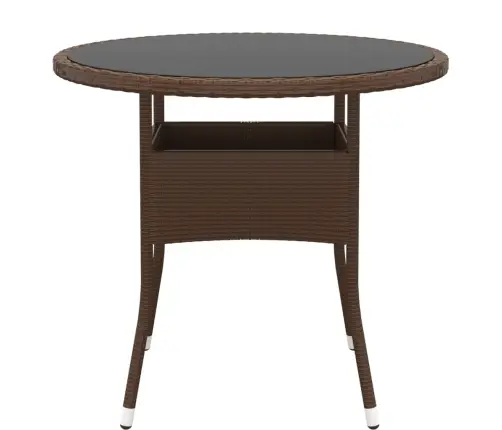 Aialaud, Ø80X75 cm Karastatud Klaas Ja Polürotang, Pruun