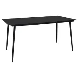 Aialaud, Must, 150 X 80 X 74 cm Teras Ja Klaas