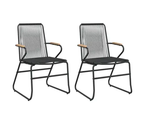 Sodo Kėdės, 2Vnt., Juodos Spalvos, 58X59X85,5cm Pvc Ratanas