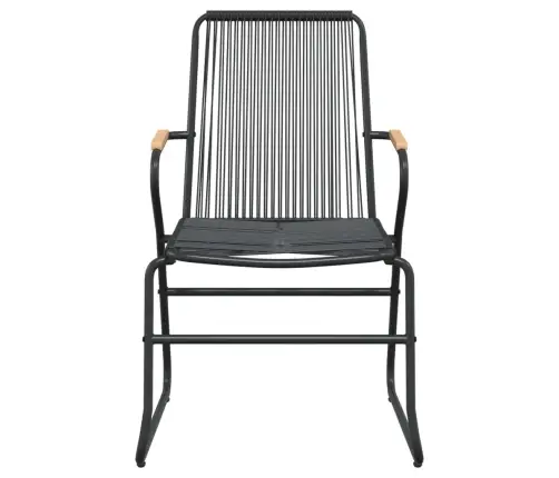 Sodo Kėdės, 2Vnt., Juodos Spalvos, 58X59X85,5cm Pvc Ratanas