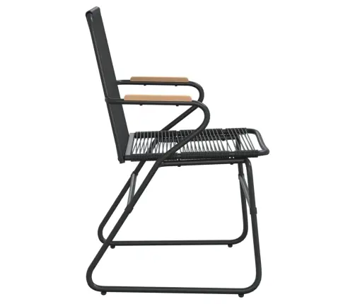 Sodo Kėdės, 2Vnt., Juodos Spalvos, 58X59X85,5cm Pvc Ratanas