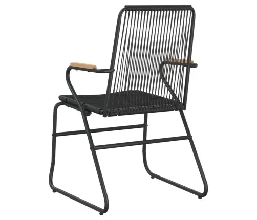 Sodo Kėdės, 2Vnt., Juodos Spalvos, 58X59X85,5cm Pvc Ratanas