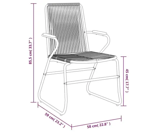 Sodo Kėdės, 4Vnt., Juodos Spalvos, 58X59X85,5cm Pvc Ratanas