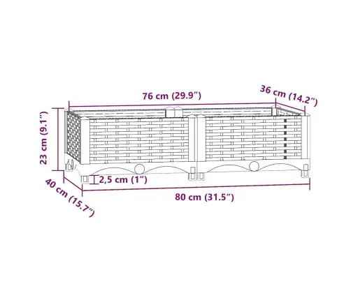 Puķu Kaste, 80X40X23 Cm, Polipropilēns Vidaxl
