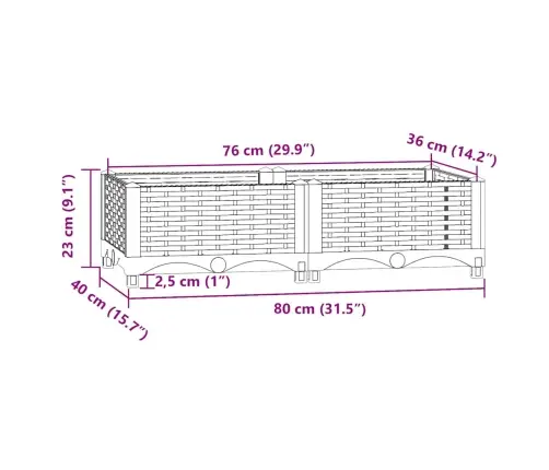Puķu Kaste, 80X40X23 Cm, Polipropilēns Vidaxl