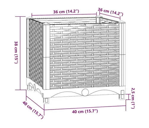 Puķu Kaste, 40X40X38 Cm, Polipropilēns Vidaxl