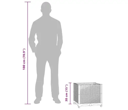 Puķu Kaste, 40X40X38 Cm, Polipropilēns Vidaxl