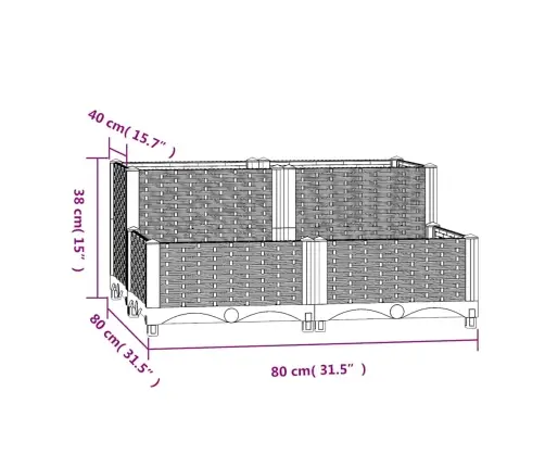 Taimekast 80 X 80 X 38 cm Polüpropüleen