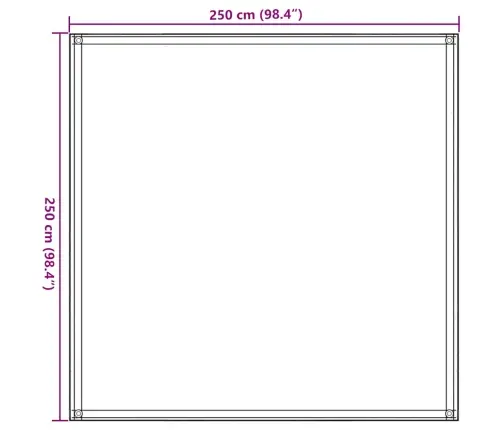 Palapinės Kilimėlis, Antracito Spalvos, 250X250cm Hdpe