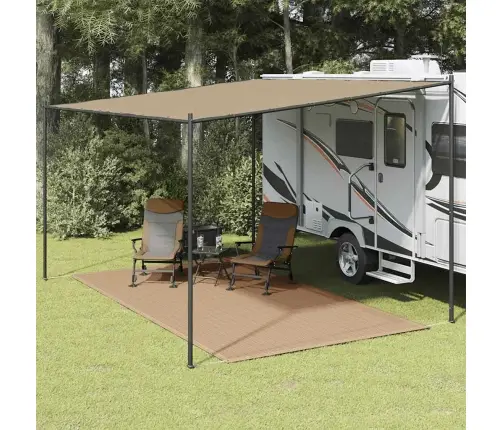 Telts Paklājs, 200X400 Cm, Pelēkbrūns Vidaxl