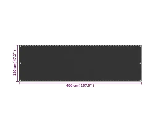 Balkona Aizslietnis, 120X400 Cm, Antracītpelēks Hdpe Vidaxl Balkona Aizslietnis, 120X400 Cm, Antracītpelēks Hdpe Vidaxl