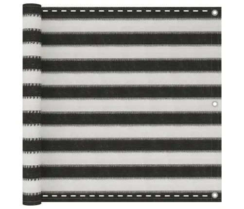 Balkona Aizslietnis, 90X300 Cm, Antracītpelēks Un Balts Hdpe Vidaxl