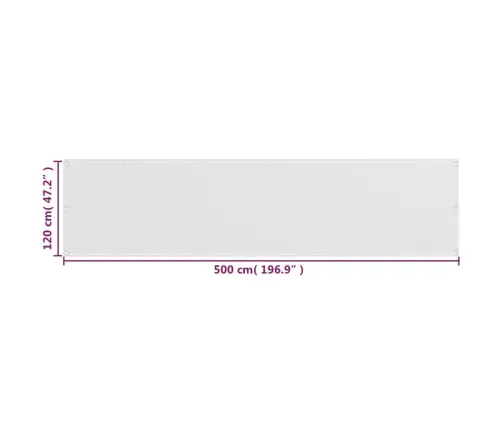 Balkona Aizslietnis, 120X500 Cm, Balts Hdpe Vidaxl