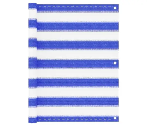 Balkona Aizslietnis, 75X500 Cm, Zils Un Balts Hdpe Vidaxl