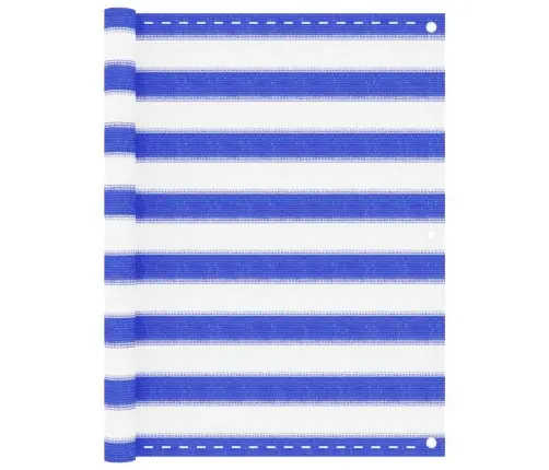 Balkona Aizslietnis, 90X300 Cm, Zils Un Balts Hdpe Vidaxl