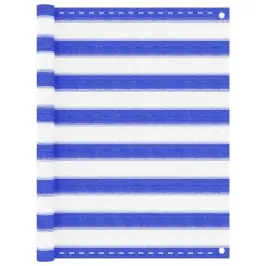 Balkona Aizslietnis, 90X500 Cm, Zils Un Balts Hdpe Vidaxl