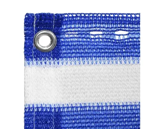 Balkona Aizslietnis, 120X400 Cm, Zils Un Balts Hdpe Vidaxl