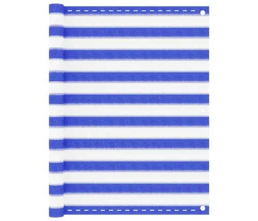 Balkona Aizslietnis, 120X500 Cm, Zils Un Balts, Hdpe Vidaxl