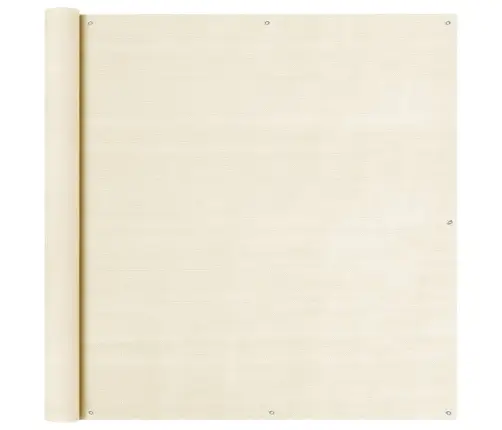 Balkona Aizslietnis, 120X300 Cm, Krēmkrāsas Hdpe Vidaxl