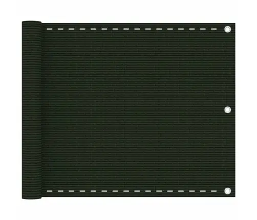 Balkona Aizslietnis, 75X500 Cm, Tumši Zaļš Hdpe Vidaxl