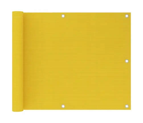 Balkona Aizslietnis, 75X600 Cm, Dzeltens Hdpe Vidaxl