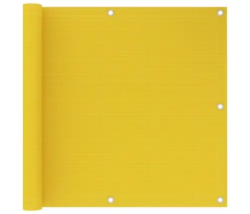 Balkona Aizslietnis, 90X600 Cm, Dzeltens Hdpe Vidaxl