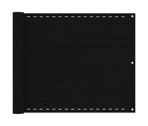 Balkona Aizslietnis, 75X400 Cm, Melns Hdpe Vidaxl