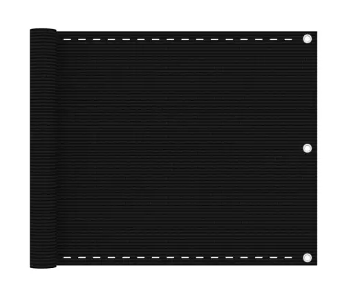 Balkona Aizslietnis, 75X600 Cm, Melns Hdpe Vidaxl