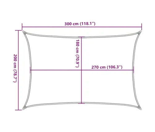 Uždanga Nuo Saulės, Antracito Spalvos, 2X3M, Hdpe, 160G/M²