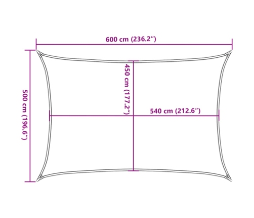 Uždanga Nuo Saulės, Antracito Spalvos, 5X6M, Hdpe, 160G/M²
