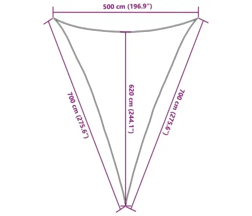Päikesepuri 160 G/M² Antratsiit 5 X 7 X 7 M, Hdpe