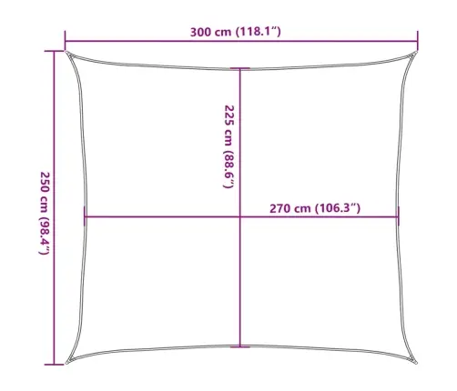 Päikesepuri, 160 G/M², Beež, 2,5 X 3 M Hdpe