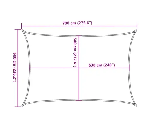 Uždanga Nuo Saulės, Smėlio Spalvos, 6X7M, Hdpe, 160G/M² Uždanga Nuo Saulės, Smėlio Spalvos, 6X7M, Hdpe, 160G/M²