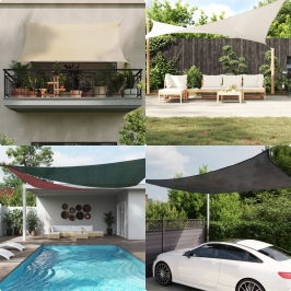 Uždanga Nuo Saulės, Smėlio Spalvos, 4X5X5M, Hdpe, 160G/M²