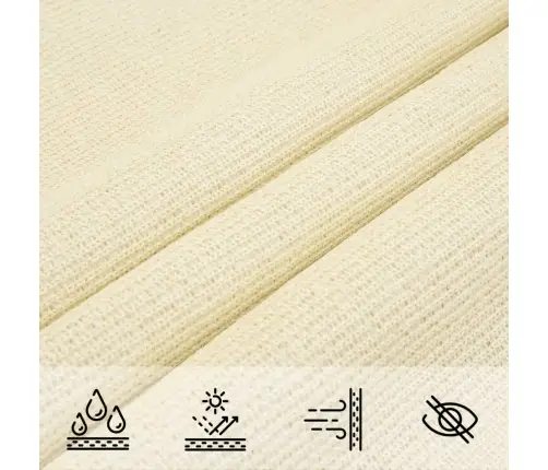 Saulessargs, 160 G/M², Krēmkrāsas, 2,5X2,5 M, Hdpe Vidaxl