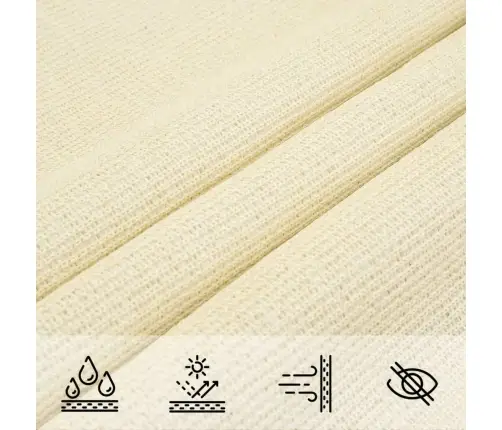 Saulessargs, 160 G/M², Krēmkrāsas, 4,5X4,5 M, Hdpe Vidaxl