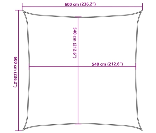 Uždanga Nuo Saulės, Kreminės Spalvos, 6X6M, Hdpe, 160G/M²