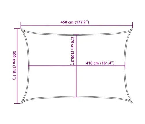 Päikesepuri 160 G/M² Kreemjas 3 X 4,5 M Hdpe