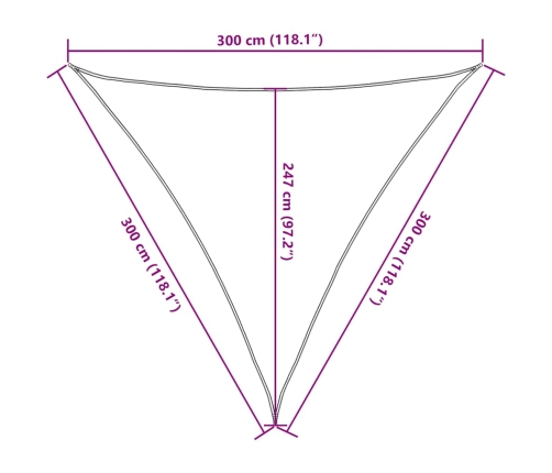 Uždanga Nuo Saulės, Kreminės Spalvos, 3X3X3M, Hdpe, 160G/M²