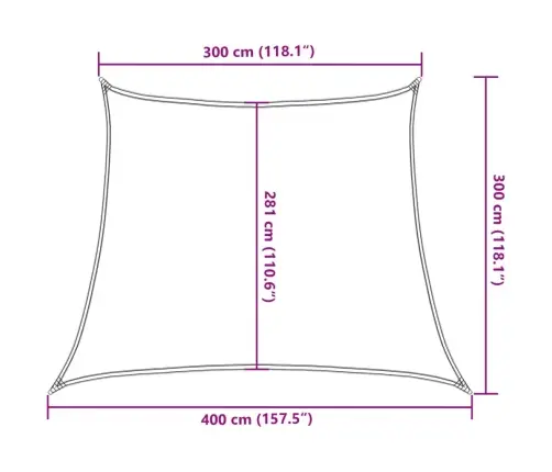 Uždanga Nuo Saulės, Kreminės Spalvos, 3/4X3M, Hdpe, 160G/M²