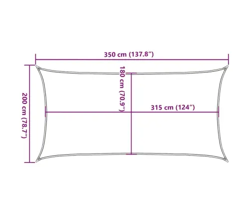 Päikesepuri 160 G/M² Valge, 2 X 3,5 M Hdpe