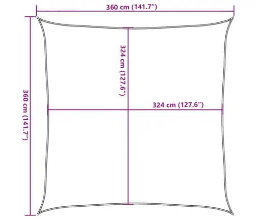 Päikesepuri 160 G/M² Heleroheline 3,6 X 3,6 M Hdpe