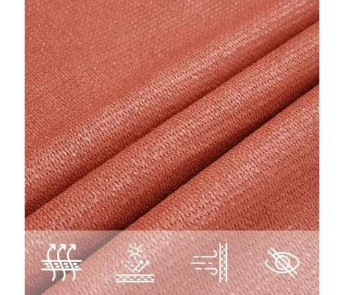 Saulessargs, 160 G/M², Sarkanbrūns, 3X3 M, Hdpe Vidaxl