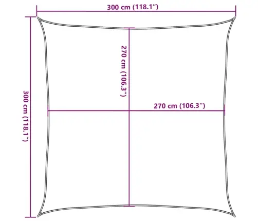 Saulessargs, 160 G/M², Pelēkbrūns, 3X3 M, Hdpe Vidaxl