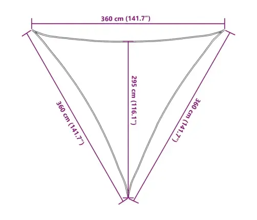 Saulessargs, 160 G/M², Pelēkbrūns, 3,6X3,6X3,6 M, Hdpe Vidaxl