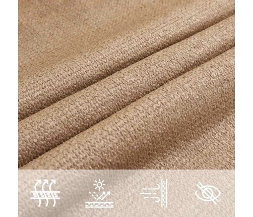 Uždanga Nuo Saulės, Taupe Spalvos, 3,5X3,5X4,9M, Hdpe, 160G/M²